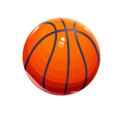 Cartoon number zero or letter O as basketball ball Stock Illustration