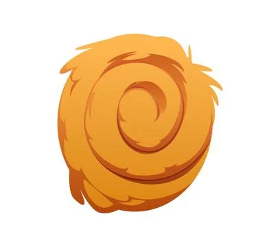 Cartoon number zero as spiral shaped hay bale Stock Illustration