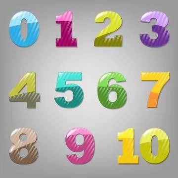 Cartoon numbers set Stock Illustration