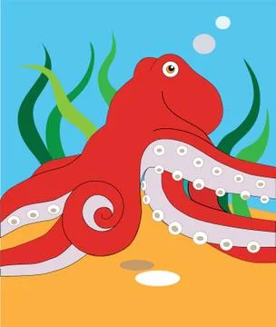 Cartoon octopus Stock-Illustration