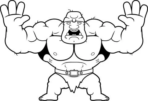 Cartoon Ogre Scared Ilustração Stock