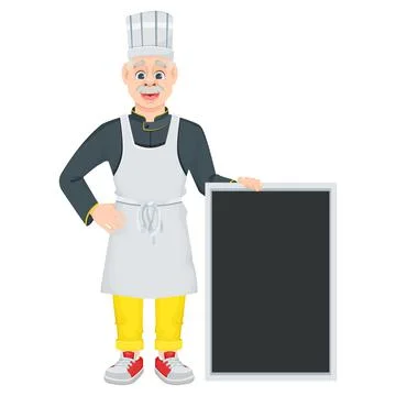 Cartoon old chef man Stock Illustration