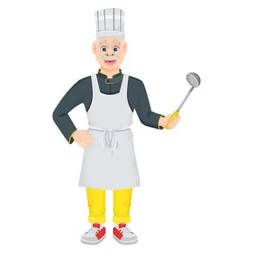 Cartoon old chef man Stock Illustration