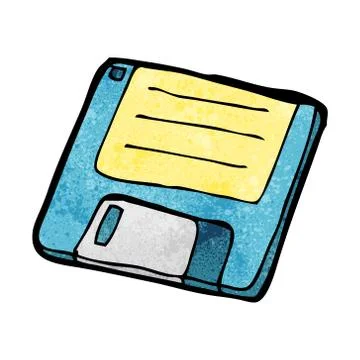 Cartoon old computer disk Illustrazione stock