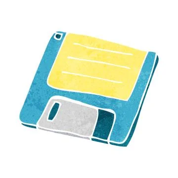 Cartoon old computer disk Illustrazione stock