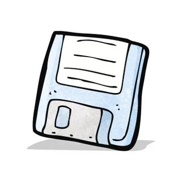 Cartoon old computer disk Illustrazione stock