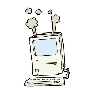 Cartoon old computer Illustrazione stock