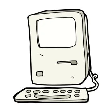 Cartoon old computer Stock Illustration