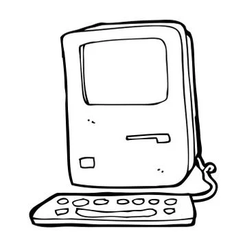Cartoon old computer Stock Illustration