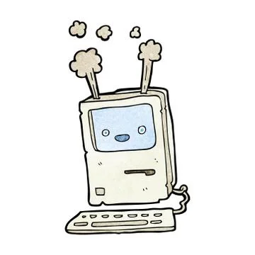 Cartoon old computer Illustrazione stock