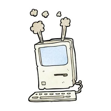 Cartoon old computer Illustrazione stock