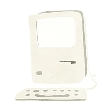 Cartoon old computer Stock Illustration