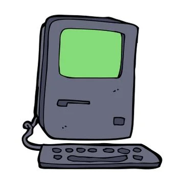 Cartoon old computer Stock Illustration