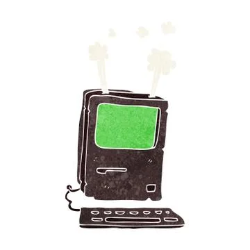 Cartoon old computer Illustrazione stock