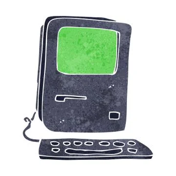 Cartoon old computer Stock Illustration
