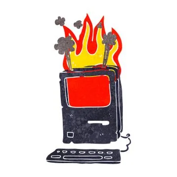 Cartoon old computer Illustrazione stock