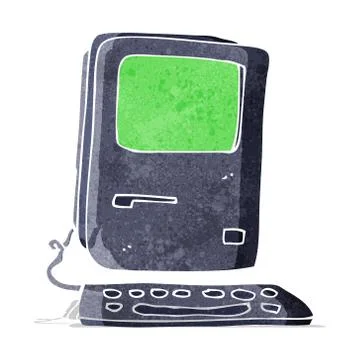 Cartoon old computer Stock Illustration