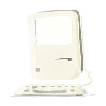 Cartoon old computer Stock Illustration