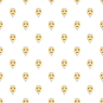Cartoon old man head pattern background イラスト素材