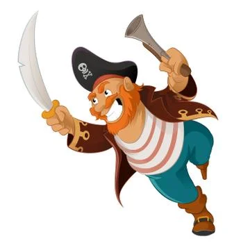 Cartoon old Pirane Stock Illustration