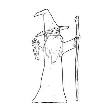 Cartoon old wizard Stock Illustration