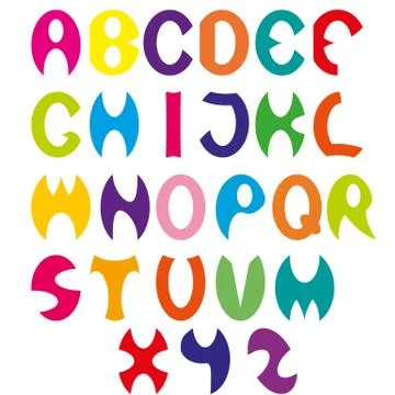Cartoon olorful alphabets Stock Illustration