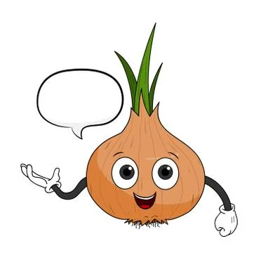 Cartoon Onion With Text Stock Illustration