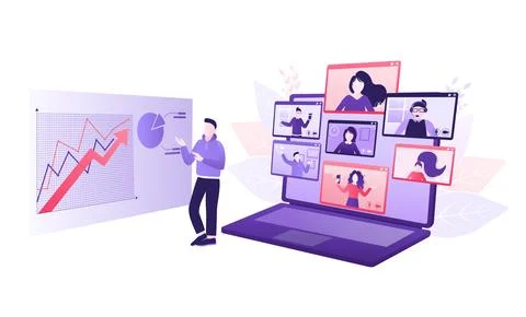 Cartoon online teaching for web design. Cartoon character. Web design. Character Stock Illustration