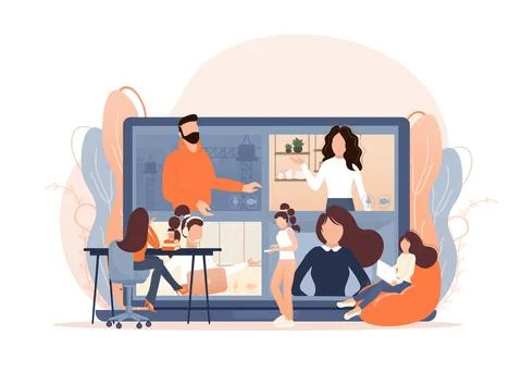 Cartoon online teaching for web design. Cartoon character. Web design. Character Stock Illustration