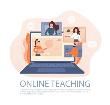 Cartoon online teaching for web design. Cartoon character. Web design. Character 库存插图