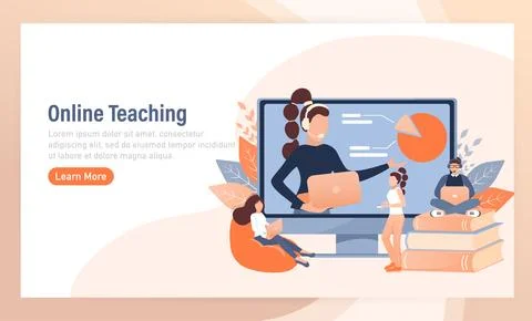 Cartoon online teaching for web design. Cartoon character. Web design. Character Stock Illustration
