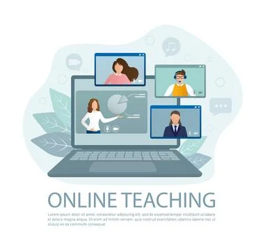 Cartoon online teaching for web design. Cartoon character. Web design. Character Stock Illustration