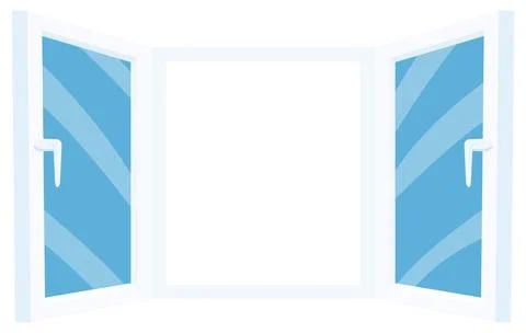 Cartoon open window. Vector illustration Stock Illustration