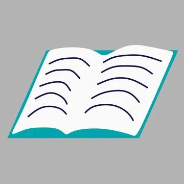 Cartoon opened Book icon. Vector illustration isolated on white background. T Stock Illustration