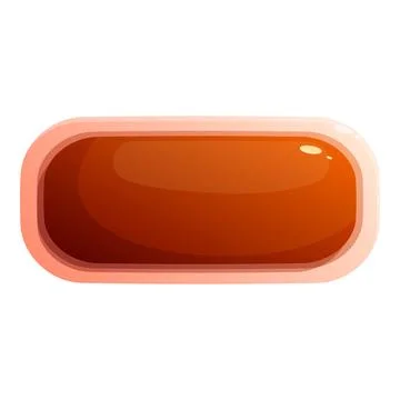 Cartoon orange button glowing from within is waiting to be pressed Stock Illustration