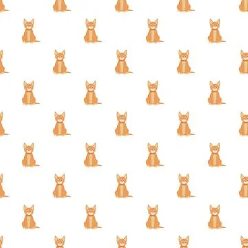 Cartoon orange cat seamless pattern repeating wallpaper Stock Illustration