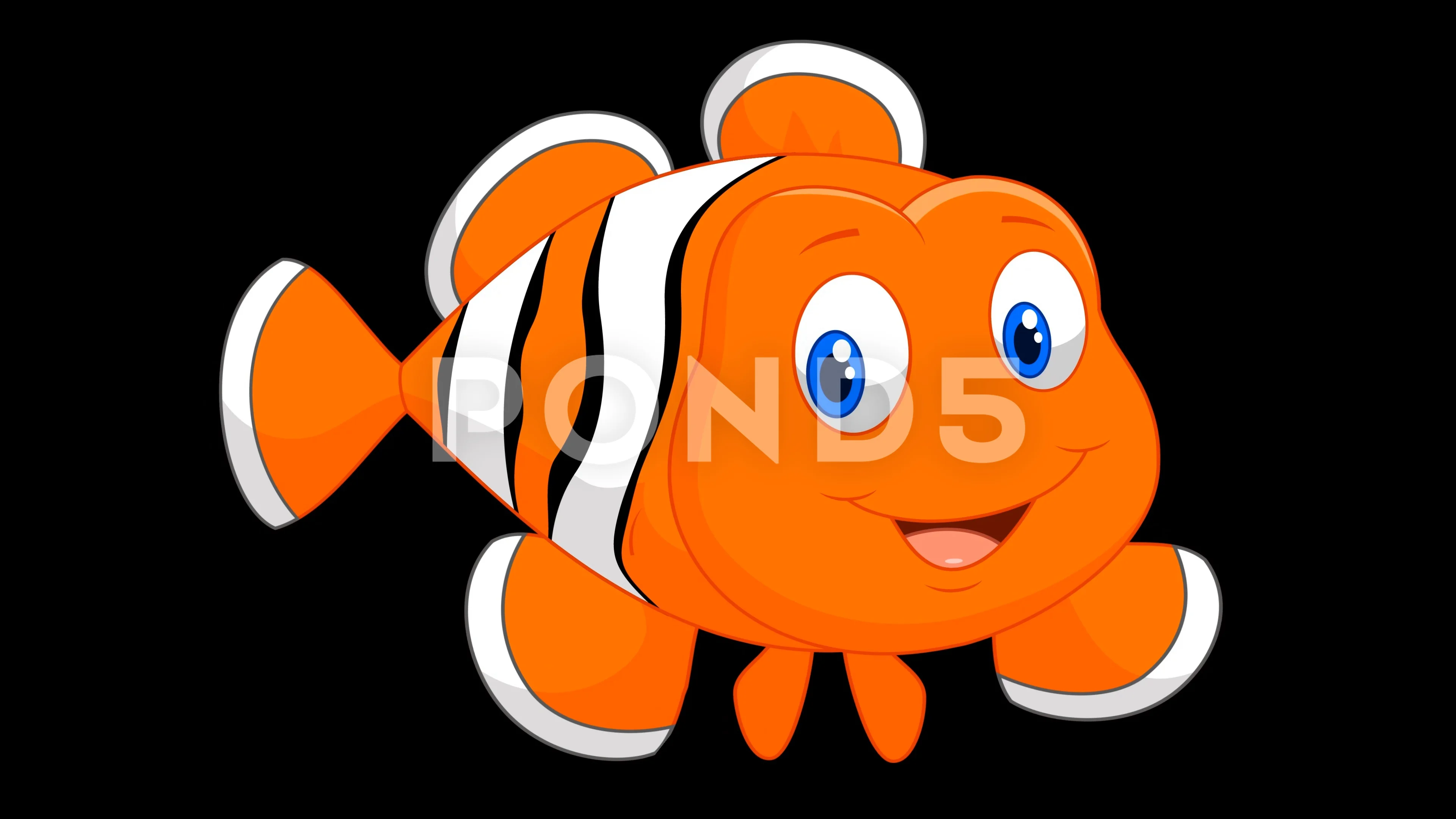 Cartoon orange fish. | Stock Video | Pond5