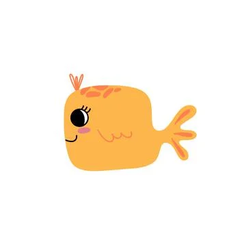 Cartoon Orange Fish Illustrazione stock