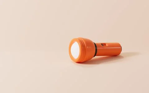 Cartoon orange flashlight model, 3d rendering. Foto stock