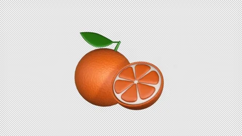 Cartoon orange icon on alpha Stock Footage 306852934