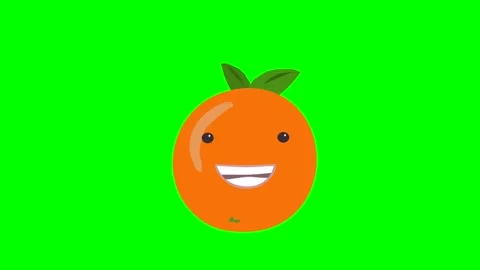 Cartoon orange or mandarin talking loop with alpha channel. Vegetable animation 스톡 동영상 240382385