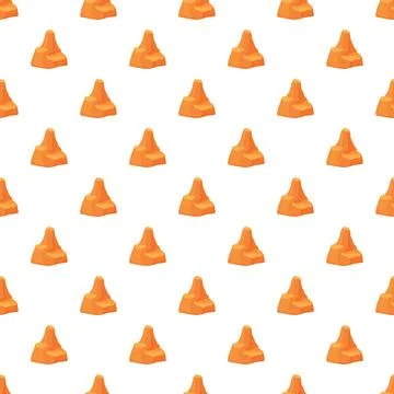 Cartoon orange rock repeating pattern on white background Stock Illustration
