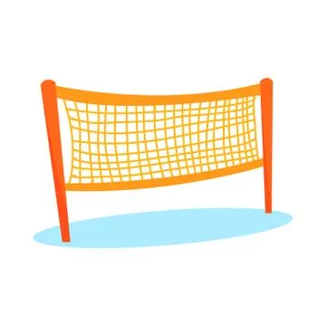 Cartoon orange volleyball or badminton net Stock Illustration