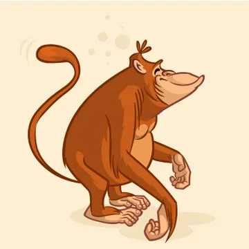 Cartoon orangutan monkey character. Vector Stock Illustration
