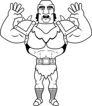 Cartoon Orc Surrender Stock Illustration
