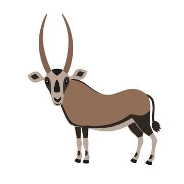 Cartoon Oryx Antelope Stock Illustration
