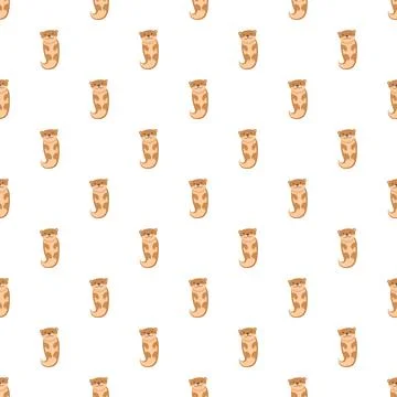 Cartoon otters floating seamless pattern design Stock Illustration