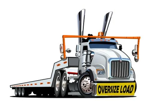 Cartoon oversize load transporter Illustrazione stock