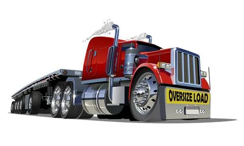 Cartoon oversize load transporter Stock Illustration
