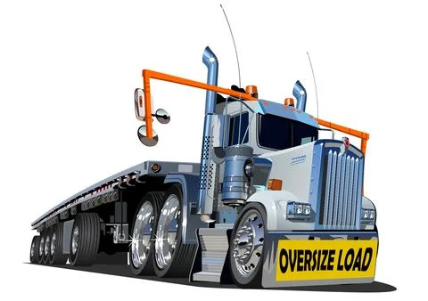 Cartoon oversize load transporter Stock Illustration
